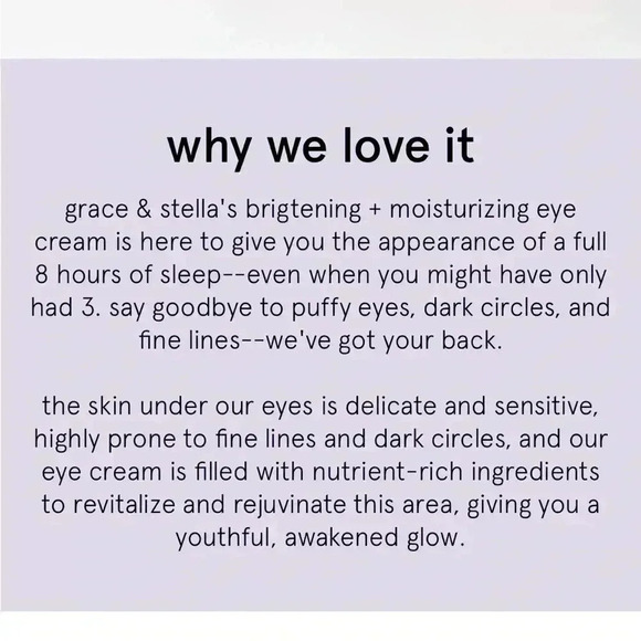 BNIB Grace & Stella if eyes could smile Eye Cream 0.46 oz - Picture 4 of 9